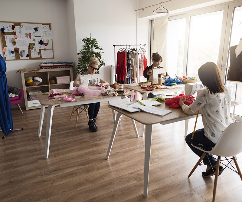 Workshop is full of work by tailors